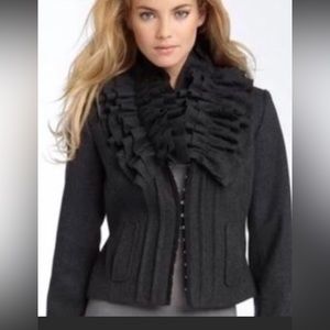 Hinge Nordstrom Ruffle Collar Wool Jacket Small